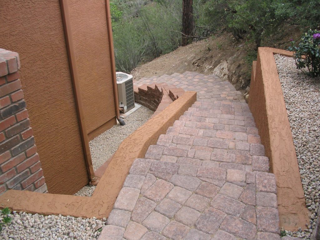 vicente landscaping hardscaping work of a walkway in arizona