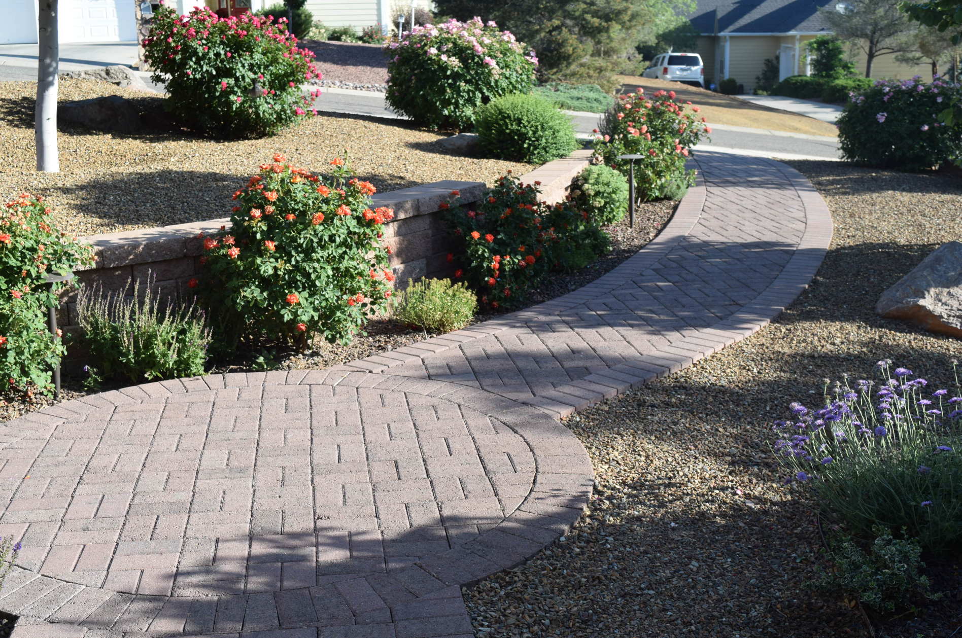 Image of a yard that was created by Vicente Landscaping and maintained especially for summer